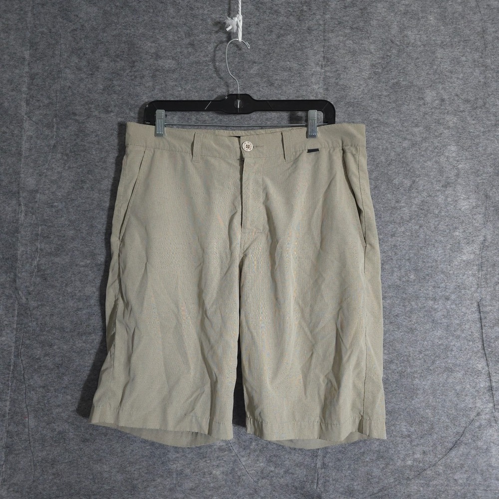 Travis Mathew Mens Golf Shorts Sz 38 Chino Brown Stretch Wicking Geometric Sport
